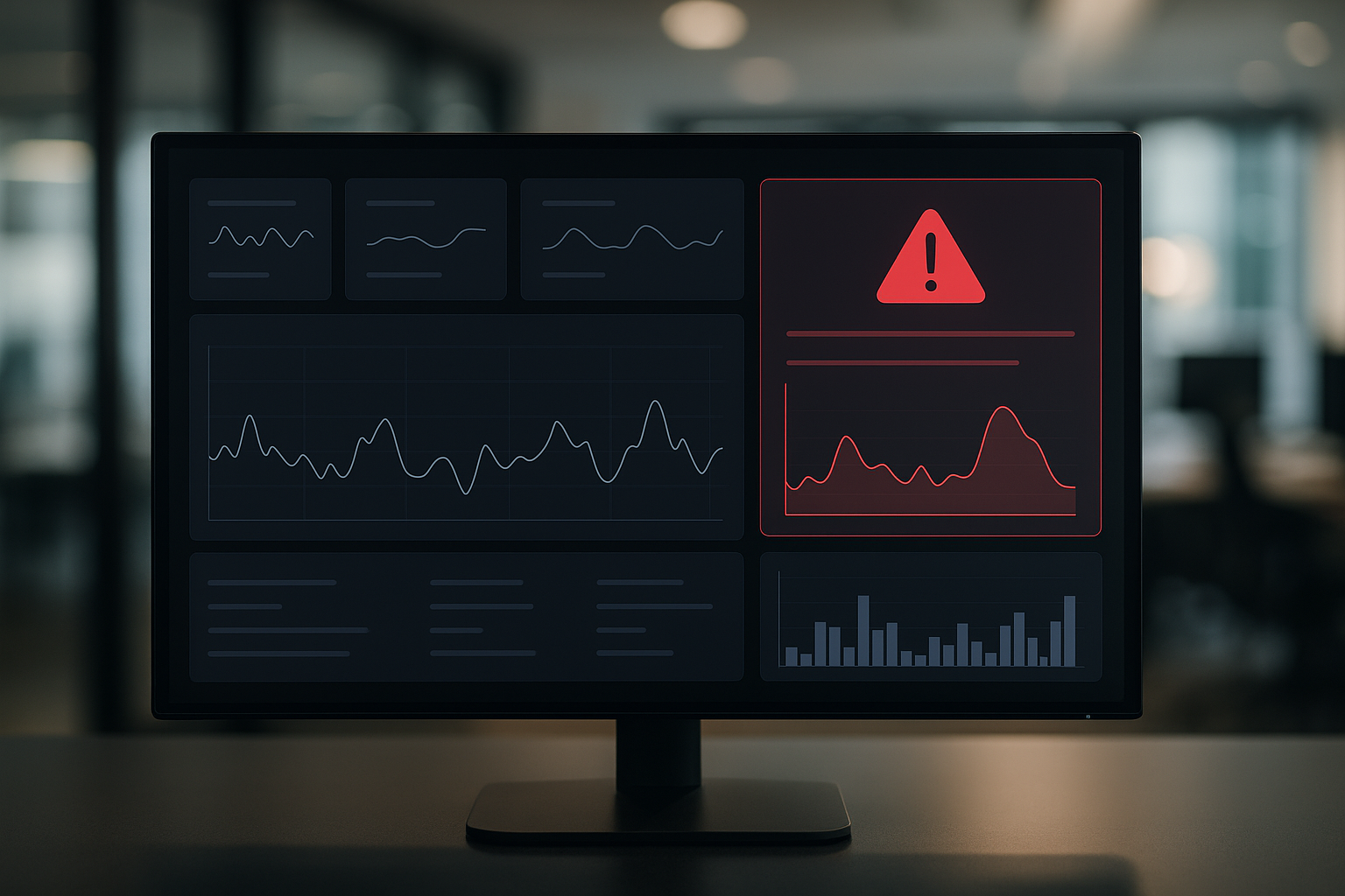 Monitoring dashboard with clear metrics and alerts