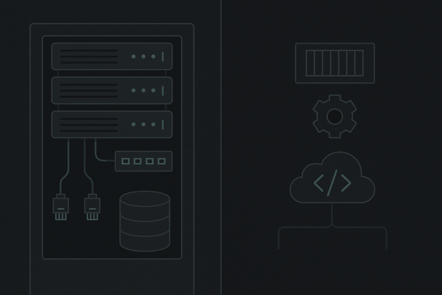 Diagram showing on-premise stack vs cloud stack