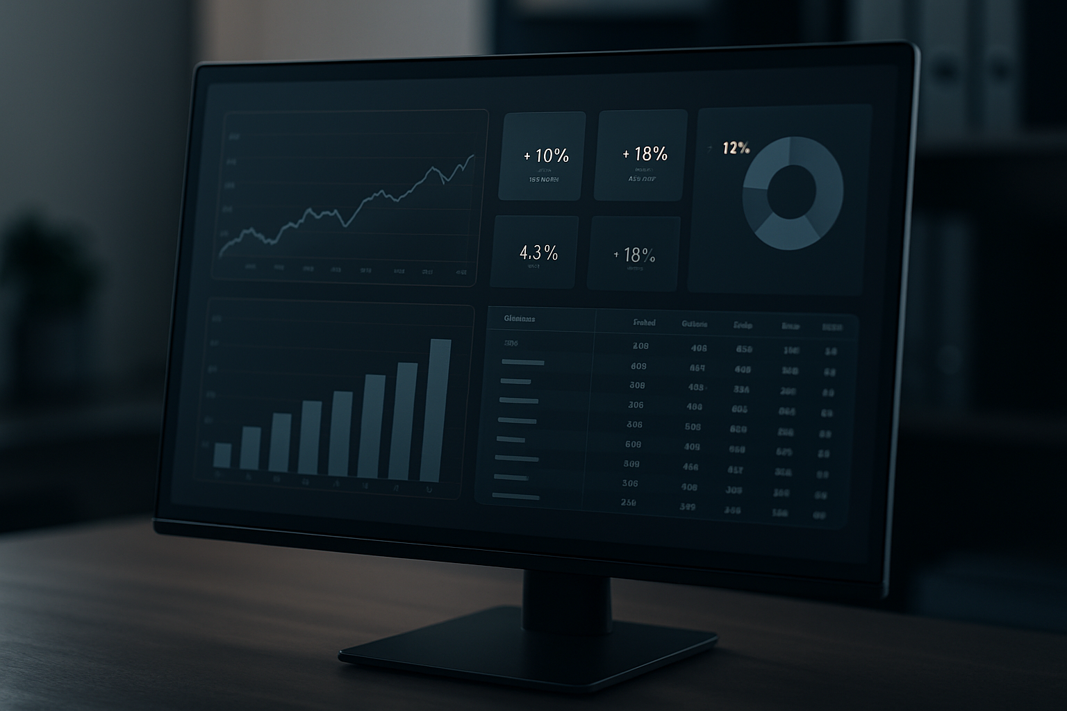 Traditional dashboard on a desktop monitor