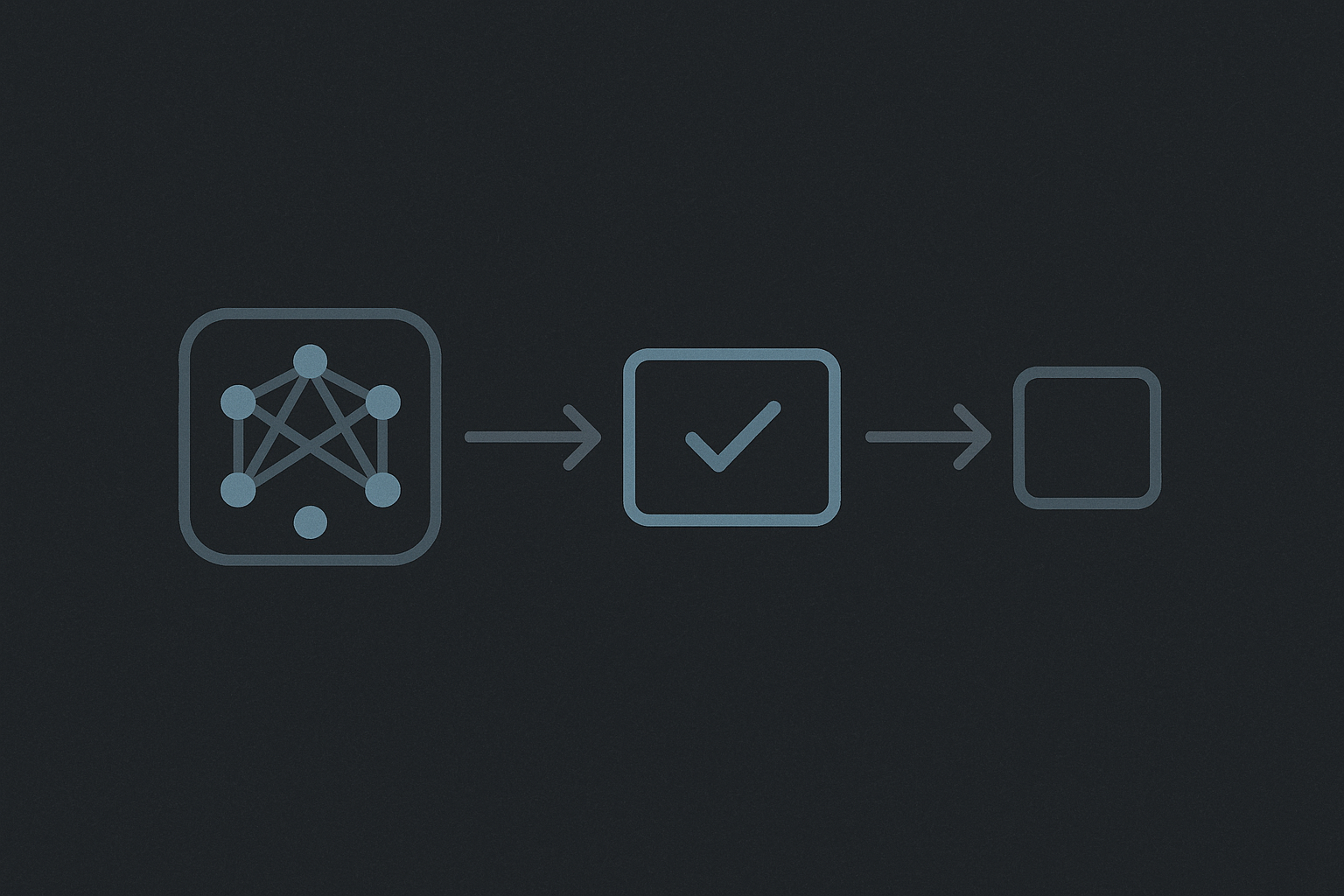 Diagram showing a small AI model connected to a narrow workflow pipeline