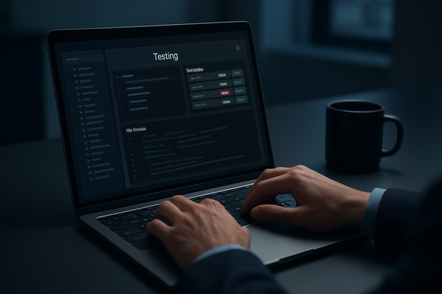 Person testing an AI tool on a laptop