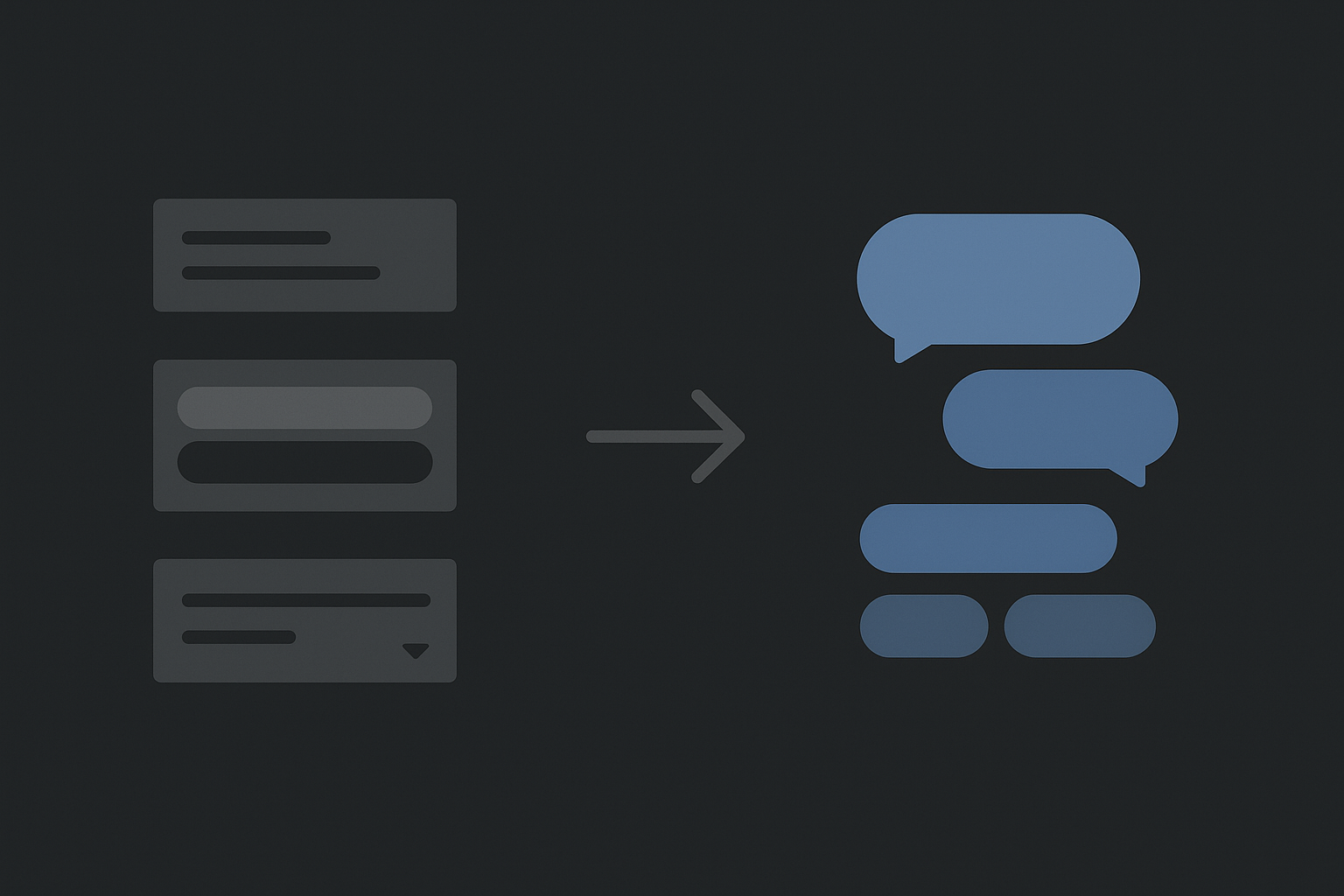 Diagram showing shift from menus to conversational intents