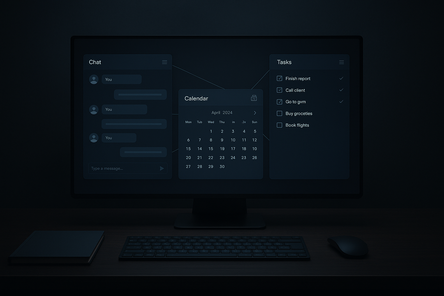Workspace with multiple integrations and agent workflow
